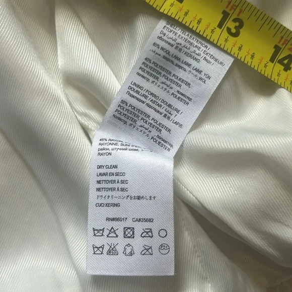 Bebe Women’s Linda Wool Blend Double Breasted Fully Lined Ivory Coat Size M - Picture 11 of 11